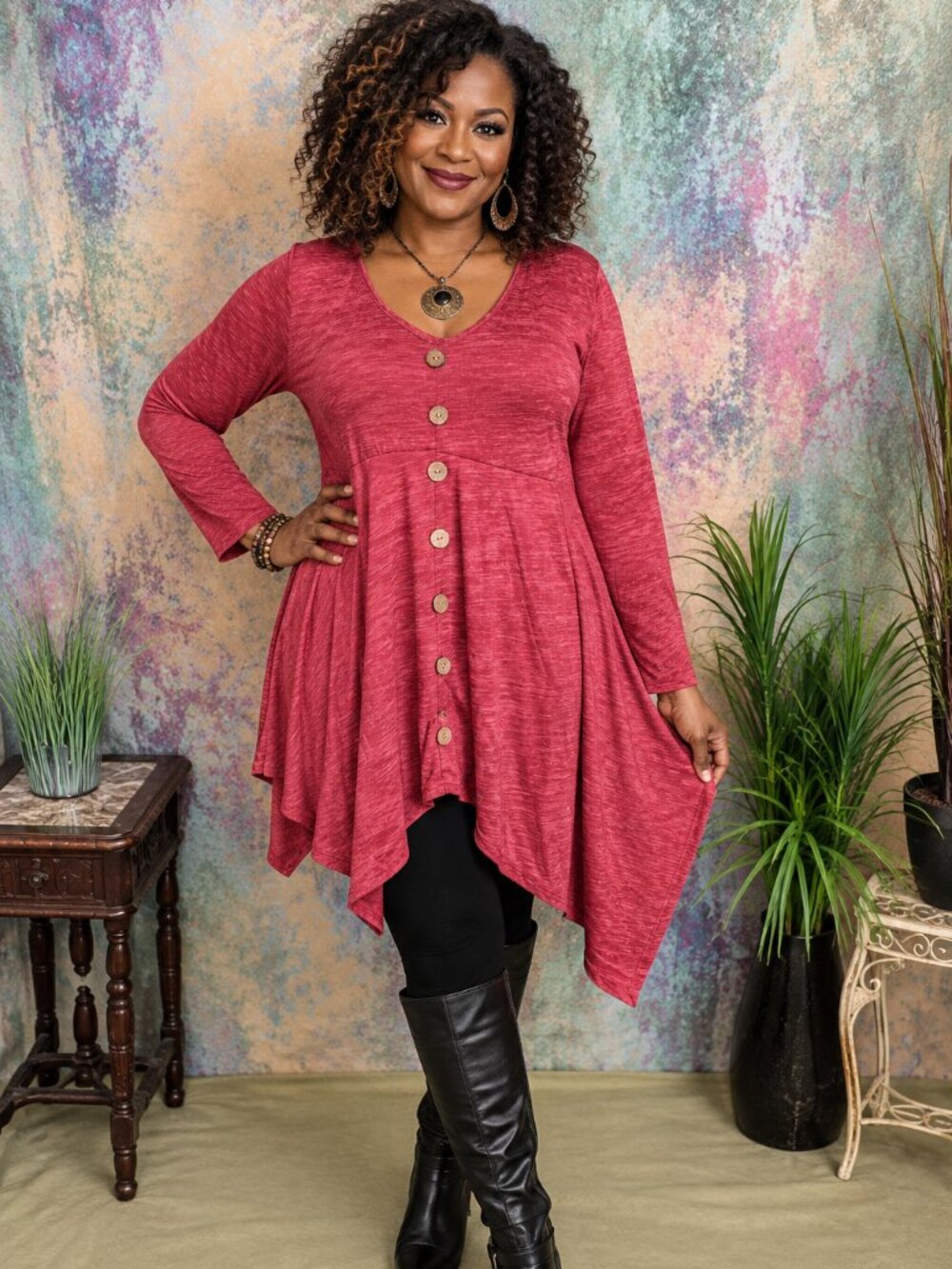 NWT 📌Made with Love Asymmetrical Long Sleeves Tunic